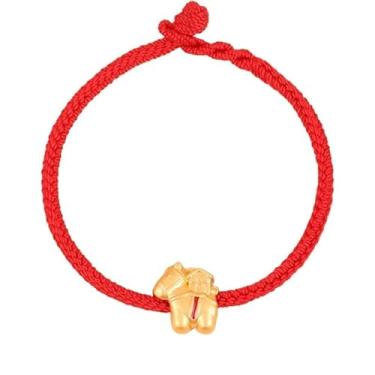 Imagem de Pulseiras trançadas de ano novo chinês, pulseira ajustável tecida à mão, pulseira de cordão vermelho cavalo da sorte, joia de amuleto de proteção chinesa Feng Shui, para mulheres, signo de cavalo do