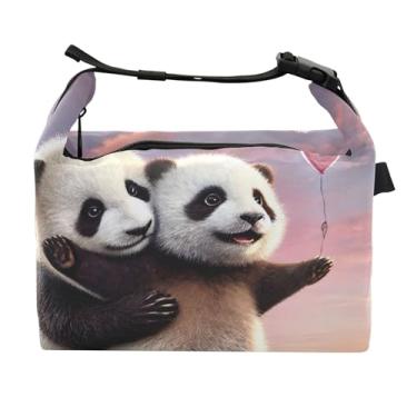 Imagem de TSENQUE Lancheira Personalizada Titanic Panda Romântico Amor Reutilizável Lancheira Feminina para Trabalho Linda Flor Comida Isolada Saco para Adultos