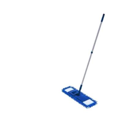 Imagem de Esfregão Flat Chanil Cabo Extensível até 120 cm Esfregão chenille 38 cm x 09 cm Não levanta pó, Alta absorção, Reutilizável - Ideal Pisos madeira, ceramica, sintéticos, porcelanatos - Clen Tech