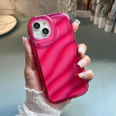 Imagem de Capas para celular com textura ondulada para iPhone 15 Pro, 11, 13, 12, 14, 15, 16 Pro Max, X, XR, XS, 6, 8, 7 Plus, SE 2, capa macia transparente, rosa, para iPhone 16 Pro