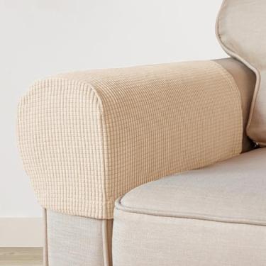 Imagem de Capas para cadeira de apoio de braço, conjunto de 2 capas de poltrona elásticas para braços, capas de braço de sofá de poliéster elastano antiderrapantes capas para poltronas reclináveis para protetor