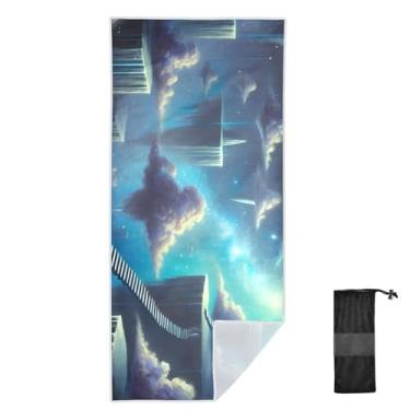 Imagem de Joitme Toalha de banho infantil Galaxy Stairway Blue, tamanho M, toalhas de banho macias, toalhas para meninas