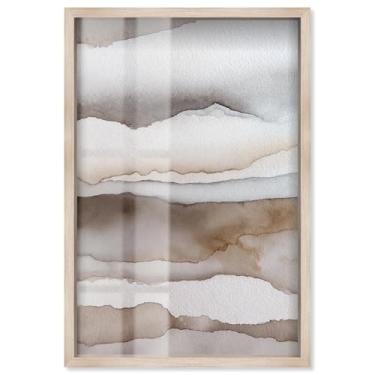 Imagem de Earthy Tones Shadowbox Print Boho Gold Wall Art por Art Remedy, moldura loira, 43 x 63 cm