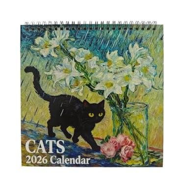 Imagem de Calendário De Parede Gatos 2026 | Planejador de Parede Janeiro a Dezembro de 2026 | Com Imagens Mensais de Gatos,Para Casa Escritório Sala de Aula
