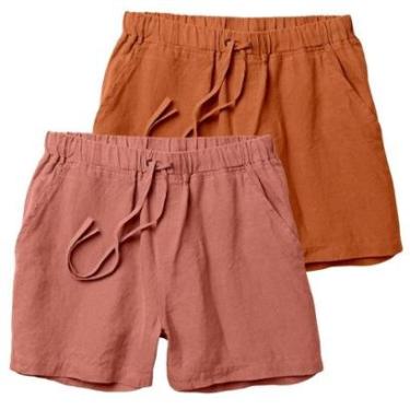 Imagem de Kit 2 Shorts Linho Premium Bermuda Masculina Moda Praia Luxo-Masculino