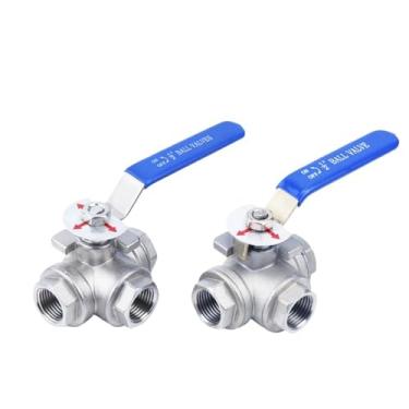 Imagem de DN10 DN15 DN20 DN25 DN32 DN50 Aço inoxidável 304 BSPT rosca macho 3/válvula de esfera de três vias T/L tipo 1/4 3/1/2 3/4 1 1-1/4 polegadas (DN10, tipo L)