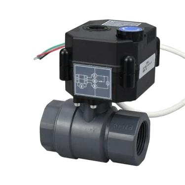 Imagem de Válvula esférica motorizada 1/5.1 cm 3/10.2 cm 2.5 cm com interruptor manual DC9v DC12v DC24v válvulas de esfera elétricas 1 peça (DN25,12VDC_CR04)