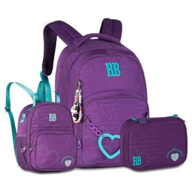 Imagem de Kit Mochila com Lancheira Térmica e Estojo Escolar Rebecca Bonbon Roxo