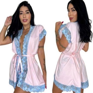 Imagem de Roupão Feminino Microfibra Robe Noiva Roupao De Banho Hobby - Mi Amore