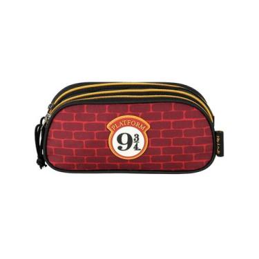 Imagem de Estojo Escolar Triplo Penal Luxo Harry Potter EI42285 - Luxcel, vinho