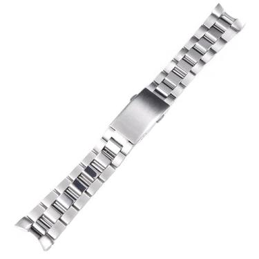 Imagem de CYSUE Pulseira de relógio de aço inoxidável sólido de 22 mm para Tag Heuer Aquaracer Pulseira de pulso masculina prata com fecho dobrável
