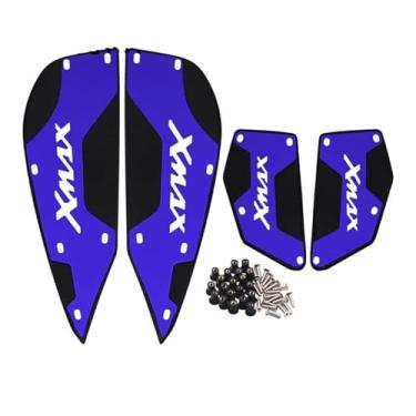 Imagem de Anti-derrapante Pedais dianteiros e traseiros para xmax 250 xmax 300 2017 2018 2019 2020 2021 2022 2023 cnc placa de apoio para pés(Azul)