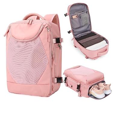 Imagem de Mochila coowoz de viagem esportiva unissex, bagagem de cabine, aprovada por companhias aéreas, para notebook, C - rosa, Large