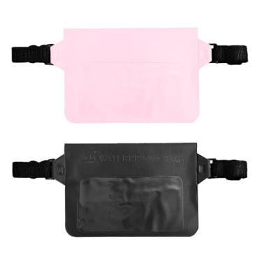 Imagem de Bolsa impermeável para celular – Pacote com 2 pochetes resistentes à água, bolsa seca, itens essenciais para praia/natação com alça ajustável extralonga