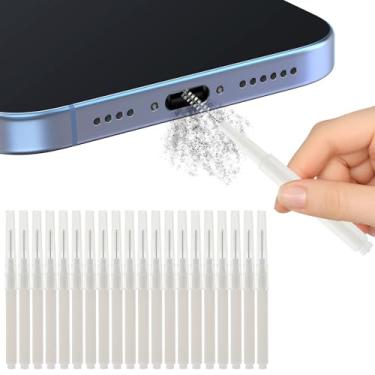 Imagem de CLANMOU 20 peças de limpador de porta de carregamento, kit de limpeza de porta de alto-falante adequado para iPhone, kit de limpeza de telefone para fones de ouvido de celular, receptor AirPods 4