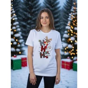 Imagem de Camiseta Unissex Manga Curta Natal Malha Algodão Confortável-Unissex