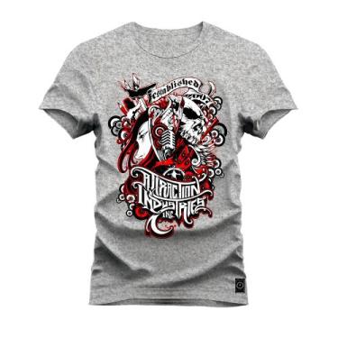 Imagem de Camiseta Plus Size Algodão 30.1 Premium Estampada Rock Festable, G3, C