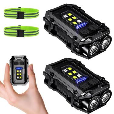 Imagem de Lanterna Vechby 500LM Clip-on, pacote com 2, recarregável, à prova d'á