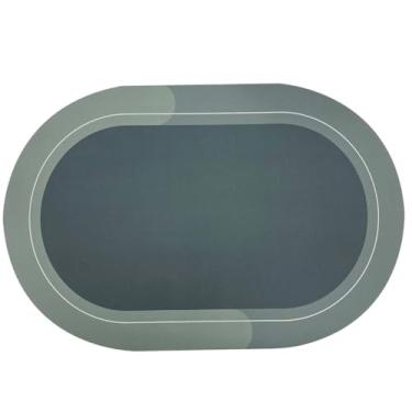 Imagem de KIT1~KIT4 Tapete Banheiro Super Antiderrapante Absorvente de Secagem Rápida Para Banheiro/Cozinha/Porta De Entrada (1,Verde escuro(Redondo))