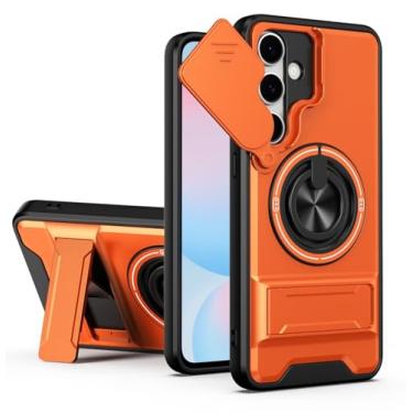 Imagem de SORAKA Capa para Samsung Galaxy S24 FE com suporte,proteção de lente com janela e capa dupla de PC e TPU compatível com suporte magnético para carro