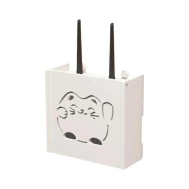 Imagem de Caixa De Armazenamento Para Roteador Wifi Montada Na Parede Da Sala De