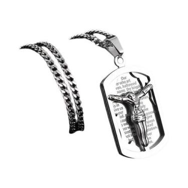 Imagem de Pingente De Crucifixo Dourado Para Homens, Colar Religioso Estilo Miam