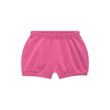 Imagem de Shorts básico bebê unissex de malha Brandili Baby-Rosa, Rosa, RN
