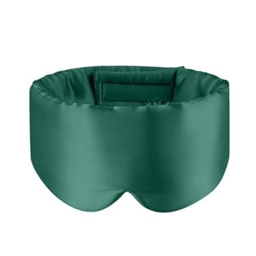 Imagem de Máscara para os olhos dormindo cobertura completa para dormir profunda ferramenta de dormir faixa de cabeça ajustável carro viagem de negócios 、casa (verde)