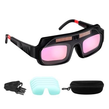 Imagem de Óculos de soldagem, escurecimento automático antiderrapante com estojo | Óculos para soldadores, para profissionais, técnicos, fabricantes de metal, entusiastas de mecânica, oficina