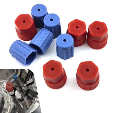 Imagem de Zeathery 10 PCS R134a Tampa A/C, capa de proteção contra poeira e ferrugem para portas do sistema de ar condicionado, tampas de porta de alta e baixa pressão de encaixe apertado, para a maioria dos