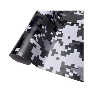 Imagem de Filme Vinílico Camuflado Preto E Branco, Impermeável E Autoadesivo Par