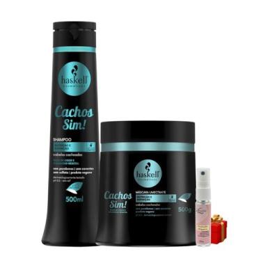 Imagem de Kit Haskell Cachos Sim Definição Shampoo 500ML + 1 Mascara 500ML + Pre