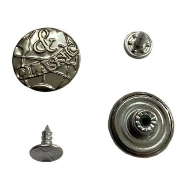 Imagem de 10un Botão 17mm Calça Jeans Jaqueta Bermuda Niquelado Fixo - Importado