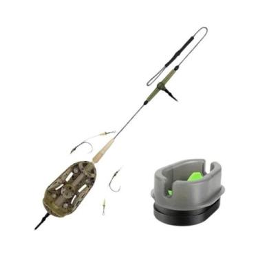 Imagem de Equipamentos de cabelo para pesca de carpa pré-amarrados, alimentador 