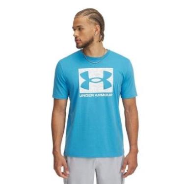 Imagem de Camiseta de Treino Under Armour ABC Camo Boxed Masculina P Azul-Masculino