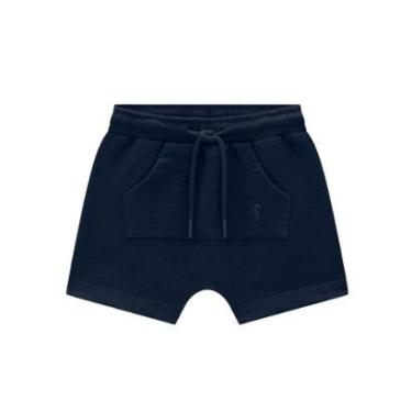 Imagem de Bermuda Bebê Menino em Moletinho Azul Onda Marinha-Masculino