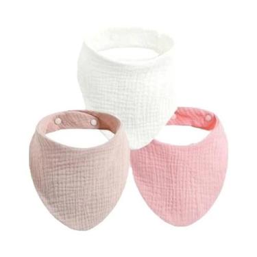 Imagem de Conjunto De Babadores De Algodão Macio Para Bebês Com Botão Ajustável,