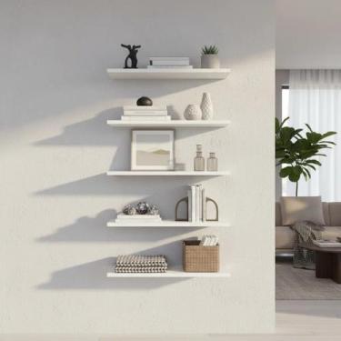 Imagem de Kit 5 Prateleiras 30cm MDF Nichos Sala Quarto Cozinha Banheiro - Bali 