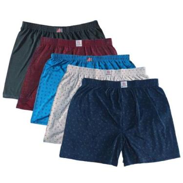 Imagem de Cuecas Samba Canção - Kit Com 5 Unidades - Malha Fria Liganete Estampa