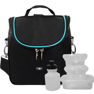 Imagem de Lancheira Térmica Infantil Menino Mochila Escolar Com Potes E Squeeze 