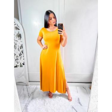 Imagem de Vestido gola canoa com bolso e fenda lateral confortavel e sosial - Mk
