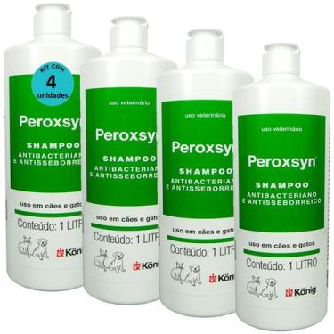 Imagem de Kit 4 Shampoo Antibacteriano E Antisseborreico Peroxsyn König 1 Litro 