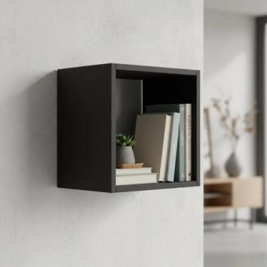 Imagem de Nicho 20x20 Preto MDF Decoração Sala Quarto Cozinha Banheiro Escritóri