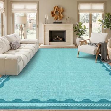 Imagem de Tapetes laváveis azul-petróleo recortado 20 x 25 cm para sala de estar sólido moderno minimalismo macio tapete de pelo baixo para quarto, jantar, berçário, antiderrapante, suporte TPE