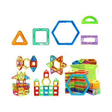 Imagem de Conjunto De Blocos Magnéticos Grandes 3D STEM Brinquedo Educacional Mo