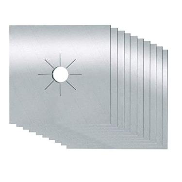 Imagem de Naroote Tampa do Fogão a Gás Reutilizável à Prova de Manchas 10 Peças Almofada Resistente Ao Calor para Cozinha Cozinha Pano de Fibra de Vidro Com Revestimento de PTFE para Tampa do Queimador de