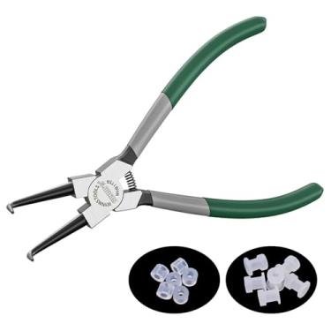 Imagem de Eupheng Ferramenta de saia de pesca, alicate de gola de nariz angular, ferramenta resistente para fazer saias de silicone, colares de borracha, acessórios manuais SpinnerBait Buzzbait