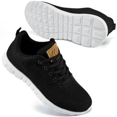 Imagem de FUDYNMALC Tênis feminino tênis: Calçados leves e antiderrapantes para caminhadas casuais e viagens, Preto, 35