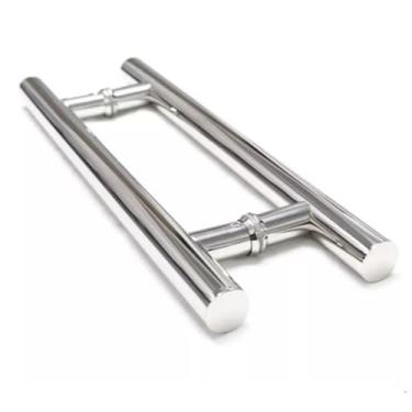 Imagem de Puxador Porta Pivotante Portão Social Blindex Aço Inox 304 25x80cm