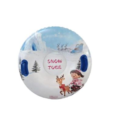 Imagem de harayaa Brinquedo inflável de neve para crianças e adultos, trenó inflável portátil de PVC para atividades familiares ao ar livre, Style C